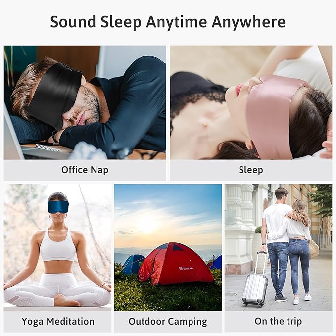 Silk Sleep Mask for Women Men Satin, ATreebag Eye Sleeping Mask & Blindfold - Image 7