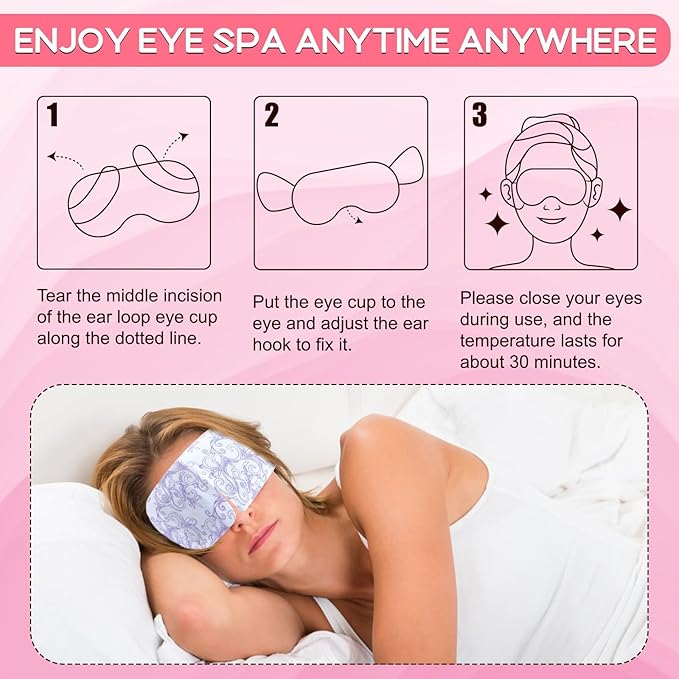 XPCARE 48 Pack Steam Eye Masks for Dry Eyes, Self Heated Steam Warm Eye Mask - Image 4