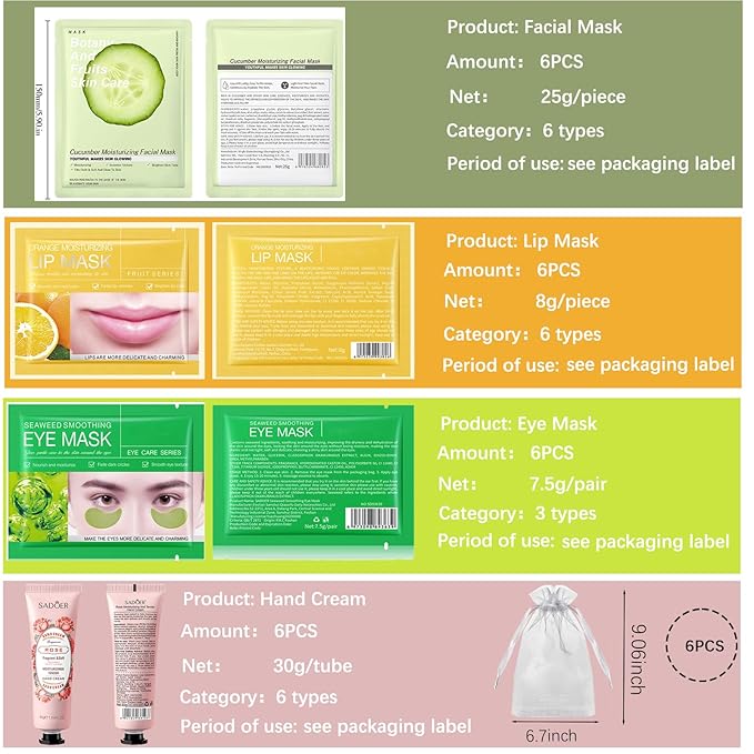 42 PCS Spa Party Supplies for Women, Spa Party Favors, Facial Masks, Under Eye - Image 2