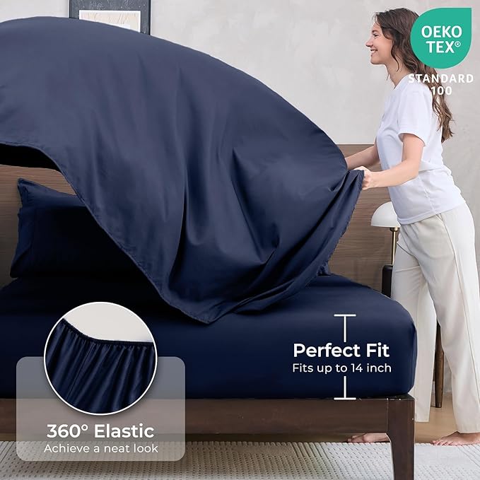 HEVUMYI Navy Blue Twin Comforter Set - Image 5