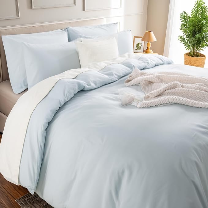NEXHOME PRO Duvet Cover Set King Size Linen Look Textured Organic Natural 100% - Image 5
