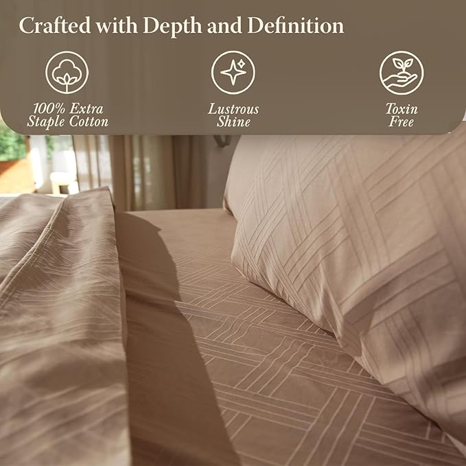 Threadmill Queen Sheet Set for Queen Mattresses | 800 Thread Count Jacquard - Image 6