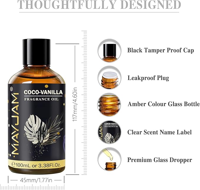 Coco-Vanilla Fragrance Oil Essential Oil, MAYJAM 3.38FL.OZ Coconut Vanilla Oil - Image 8