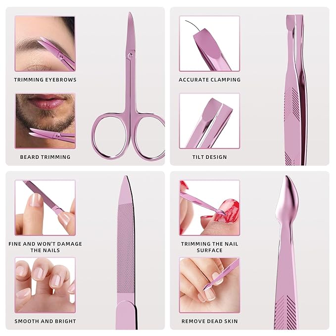 ZIZZON Professional Nail Care Kit, 12-Piece Manicure & Pedicure Grooming Set - Image 4