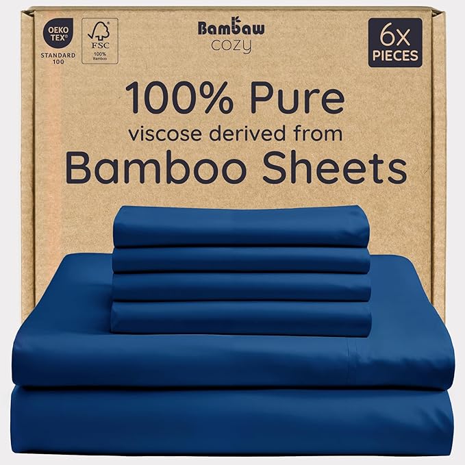 Bambaw Queen Sheet Set 6pcs – 100% Viscose Derived from Bamboo Bed Sheets Queen by Bambaw