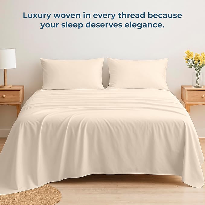 Royale Linens 100% Organic Cotton King Flat Sheet Only - Image 6