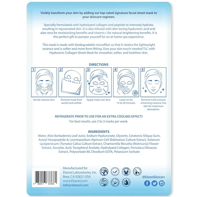 Ebanel 40 Pack Collagen Face Mask - Image 8