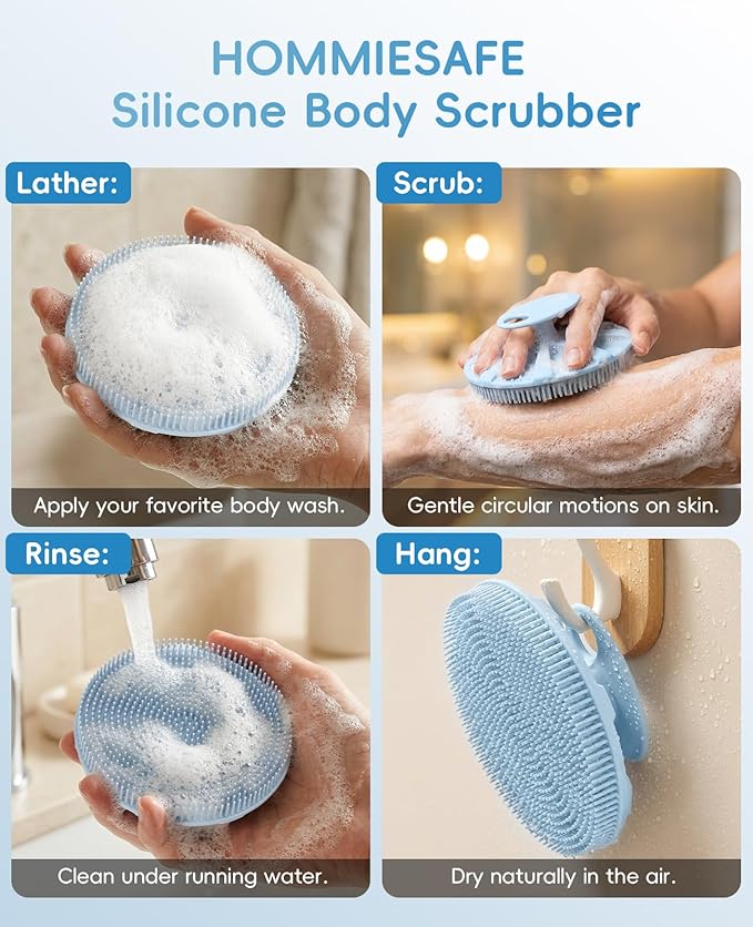 Soft Silicone Shower Brush Body Wash Bath Exfoliating Skin Massage Scrubber - Image 5