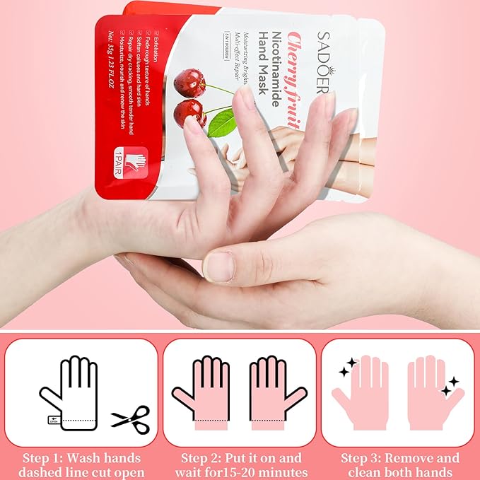 48 Pcs Fruits Beauty Hand Mask Bulk Hydrating Hand Moisturizing Gloves Mask - Image 3