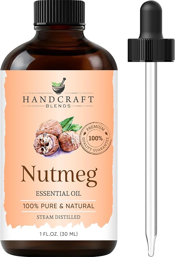 Handcraft Blends Nutmeg Essential Oil – 1 Fl Oz – 100% Pure and Natural – by HandcraftBlends