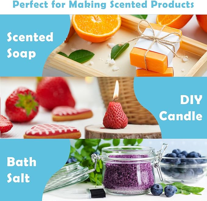 Fruit Fragrance Oil for Candle Soap Making, 10x30ml Holamay Essential Oils for - Image 4