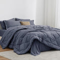 Love's cabin California King Comforter Set Navy Blue, 7 Pieces California King by Lovescabin