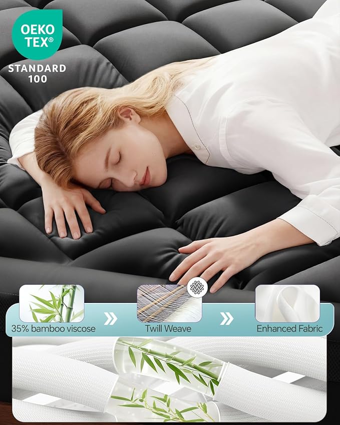 ChiXpace Dual Layer 4 Inch Memory Foam Mattress Topper Twin XL - Image 2