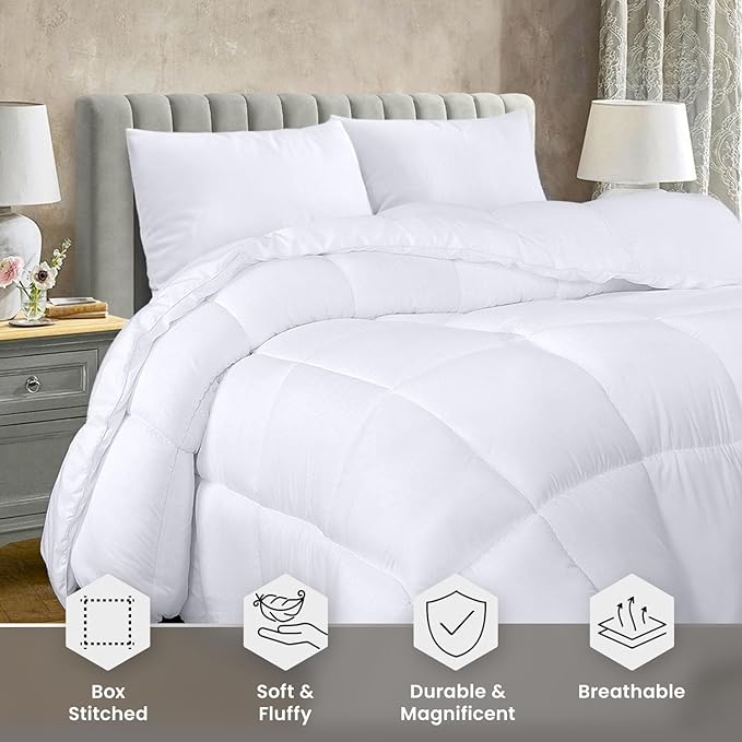 Utopia Bedding Twin XL Comforter Duvet Insert, Quilted White Comforter - Image 3