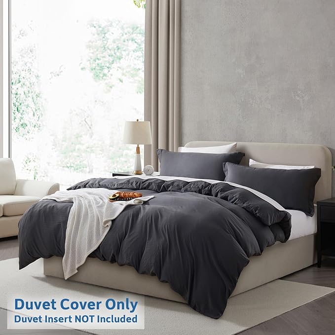 Nestl Dark Grey Duvet Cover King Size - Image 2