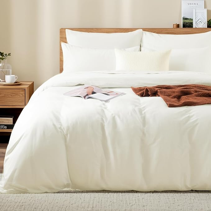 NEXHOME PRO Full Duvet Cover Set, 100% Washed Cotton by NEXHOMEPRO