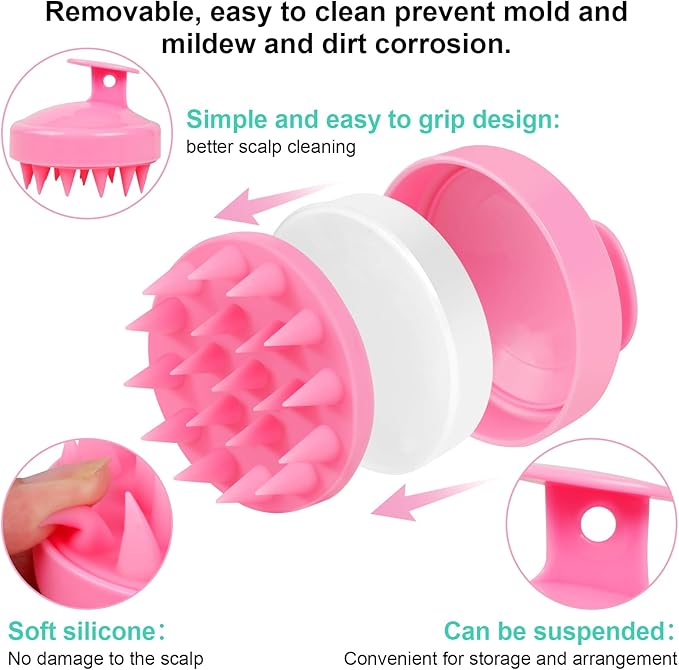 Oligei Scalp Massager 3 Pack, Shampoo Brush, Hair Scrubber - Image 3