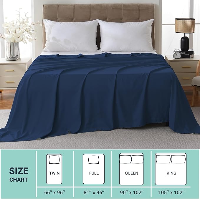 ZPECC Bulk Flat Sheets Only Full Size 6 Pack, Easy Sort Top Bed Sheet by - Image 5