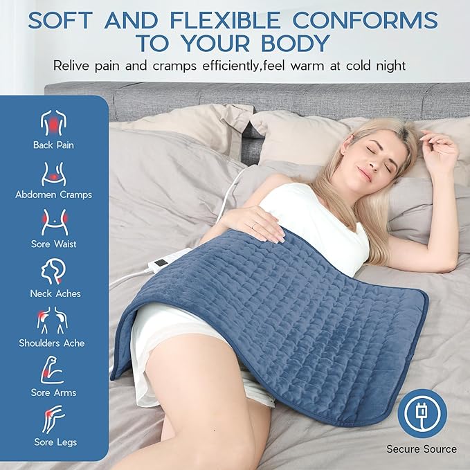 Large Heating Pad for Back Pain Relief, Electric Heating Pad for Neck and - Image 3