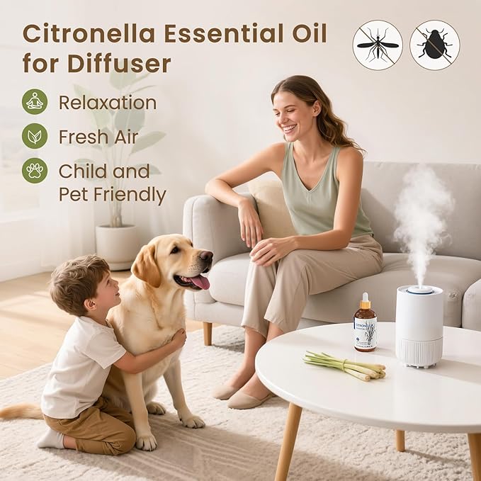 HIQILI 100ML Citronella Oil for Homemade Sprays, Add to Diffuser, 100% Pure and - Image 2