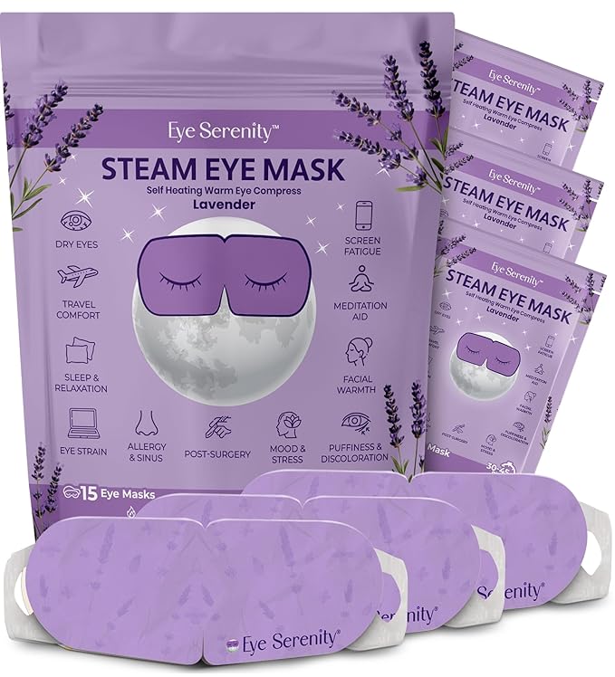 Eye Serenity Steam Eye Mask, Heated Eye Mask, Self Heating Warm Compress by LureEssentials
