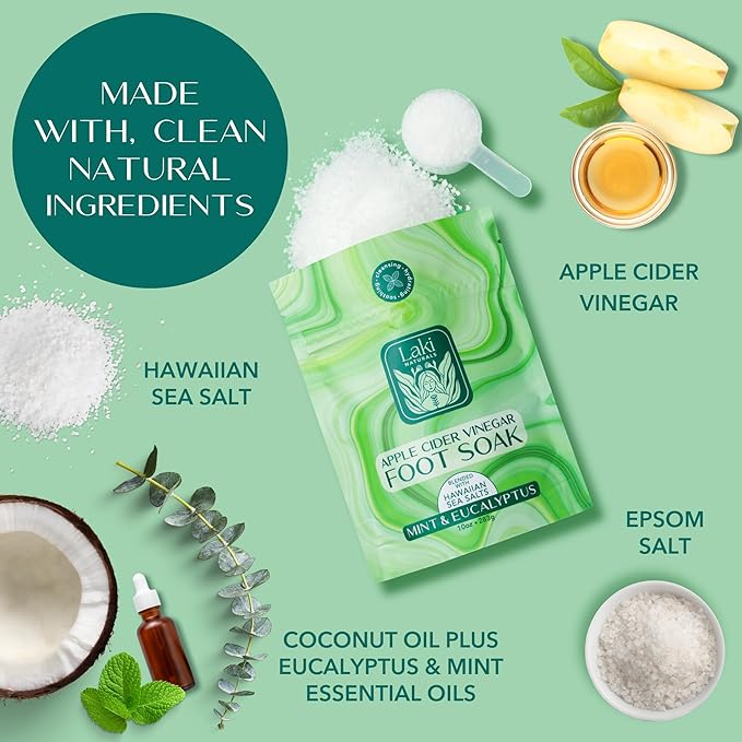 Laki Naturals Apple Cider Vinegar Foot Soak, Foot Detox Soak, Pedicure Soak - Image 3
