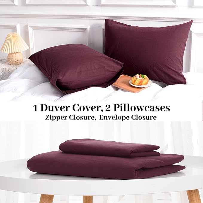 NEXHOME PRO Duvet Cover Set 100% Washed Cotton Super King 108"x98", Organic - Image 8