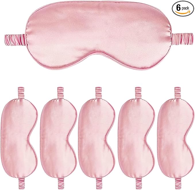 6PACK Silk Sleep Mask Satin Eye Masks Blackout Silky Eyeshade Cover Soft by WJingYiJia