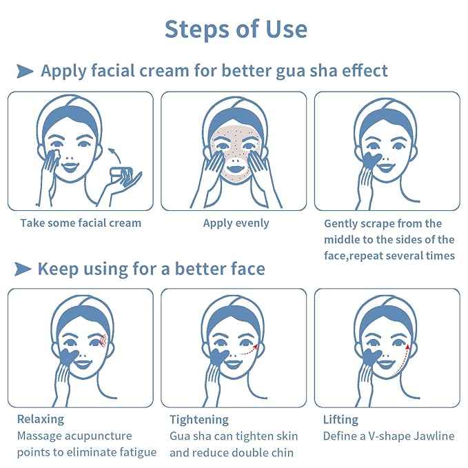 Gua Sha Facial Tools, Jade Guasha Tool - Image 4