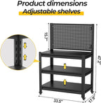 10 Sets Storage Shelves with Pegboard,Heavy Duty Garage Shelving Units and Storage,Metal Shelving Adjustable Shelves,Garage Storage Rack,Industrial Utility Shelf For Kitchen,Pantry 47.2"H*33.46"W*18"D