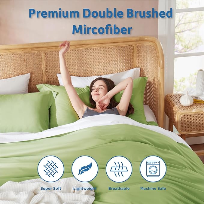 Nestl Calla Green Duvet Cover Queen Size - Image 6