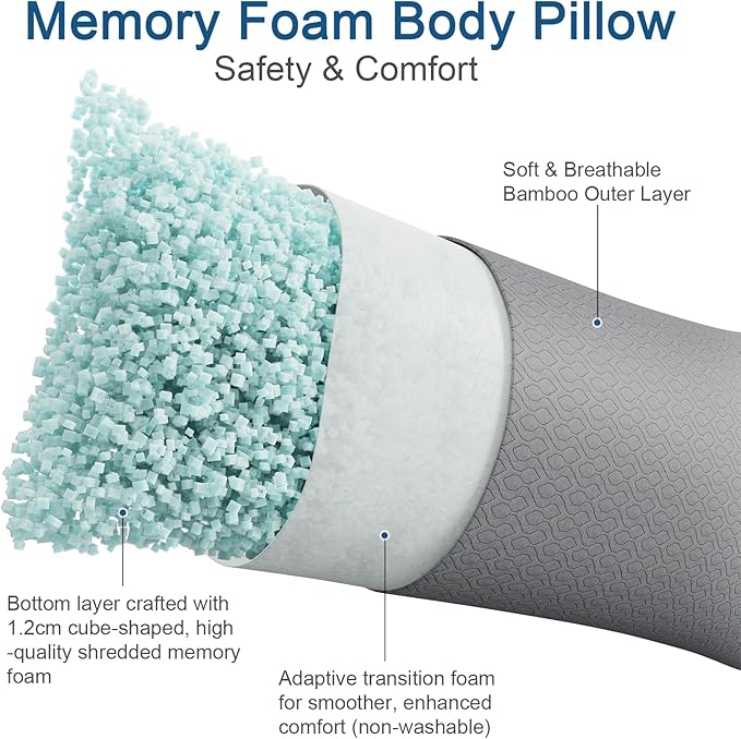 Rainmr Extra Long Body Pillow Cubies Memory Foam 150x50cm – Anime Body Pillow - Image 2