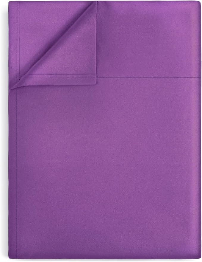 Lirex Purple Flat Sheet Twin, Ultra Soft & Breathable Brushed 1800 Microfiber by Lirex
