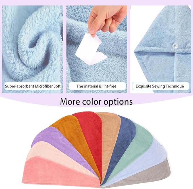 Microfiber Hair Drying Towel Wrap - Image 8