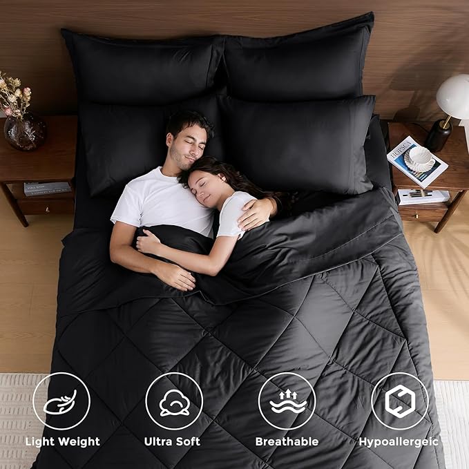 HEVUMYI Black Cali-King Comforter Set - Image 2