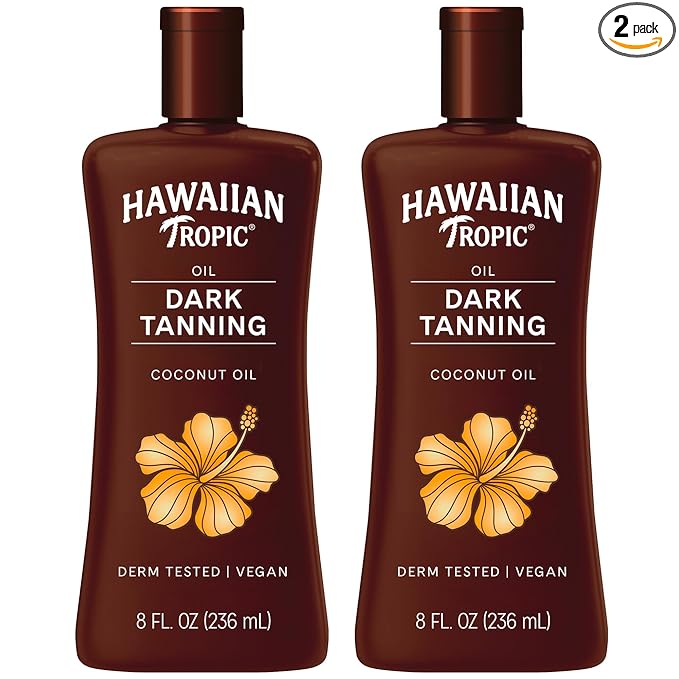 Hawaiian Tropic Dark Tanning Oil, 8 Fl Oz | Moisturizing Body Oil by HawaiianTropic