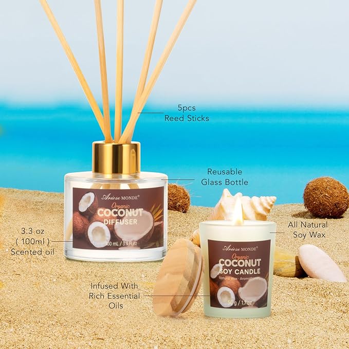 Spa Gift Basket for Women, Coconut Bath and Body Gift Basket - Image 3