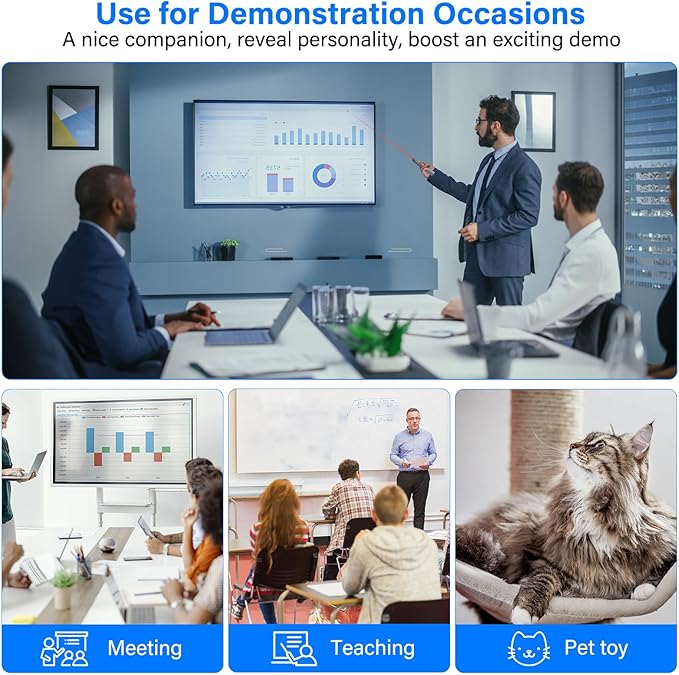 Presentation Clicker with Air Mouse - USB C Wireless Presenter Remote Clicker with Light Pointer, RF 2.4GHz PowerPoint Clicker for Presentation, Computer Pointer Clicker Slide Advancer for Mac,Laptop