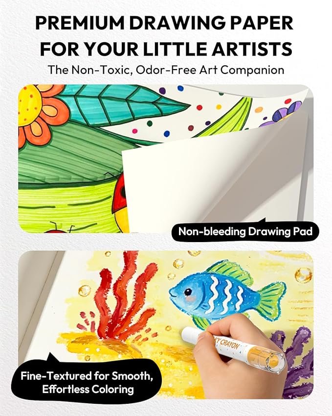 JUPITEARTH Sketch Pads, 2-Pack 50 Sheets 9x12 Inch Drawing Pad, Acid-Free Thickened Glue-Bound Sketchbook, Art Supplies, Drawing Paper for Coloring Painting for School