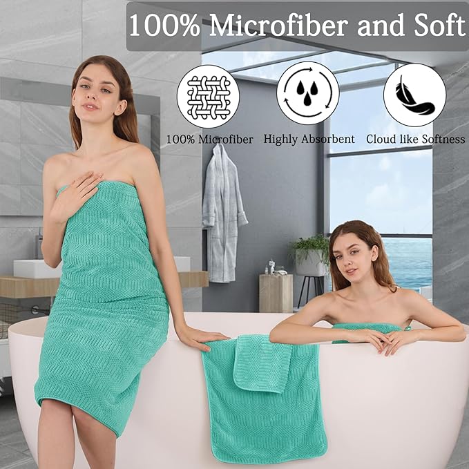 8 Piece Bath Towel Set-2 Oversized Bath Sheets, 2 Hand Towels, 4 - Image 4