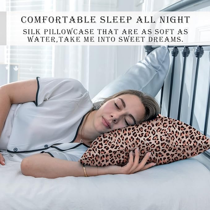 Mulberry Silk Pillowcase for Hair and Skin King Size Leopard Print Silk Pillow - Image 6