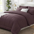 CozyLux Full Size Comforter Set Cocoa Powder, 7 Pieces Bed in a Bag, All Season by CozyLux