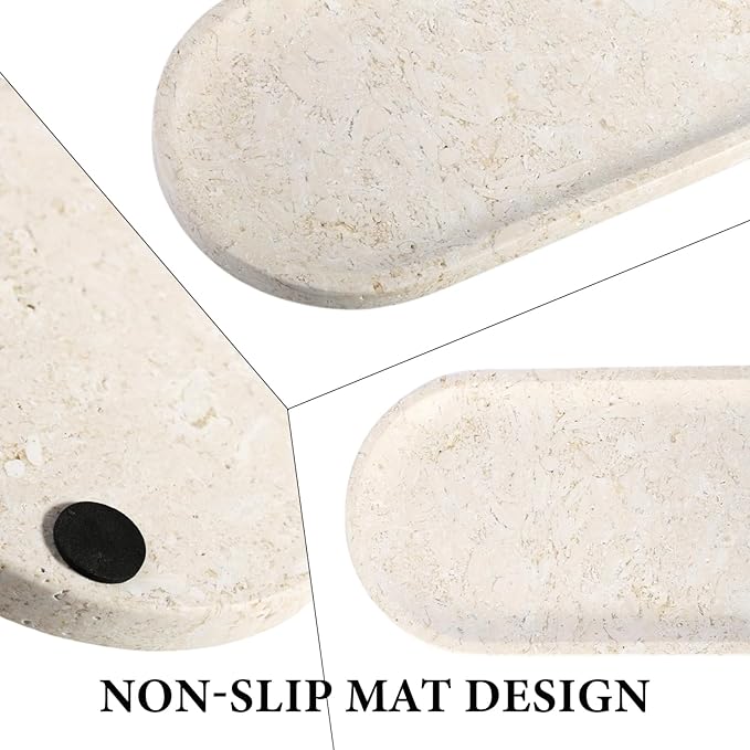 Koville Marble Tray for Bathroom Countertop, Stone Tray for Kitchen, Decorative - Image 3