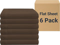 ZPECC Full Flat Sheet Only 6 Pack, Durable Brown Top Bed Sheets Hypoallergenic by ZPECC-ABrandThatHasBeenFocusedOnBabyProductsFor18Years