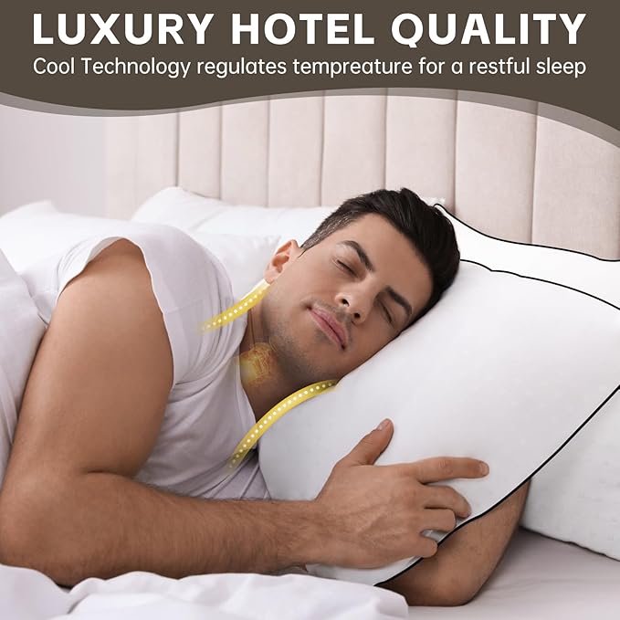 HIMOON Bed Pillows for Sleeping 4 Pack, Queen Size Cooling Pillows Set of 4 - Image 5