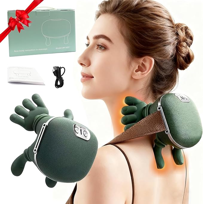 Siasoo Neck Massager With Heat-Wireless Portable Shiatsu Neck and Shoulder Deep by Healthylife