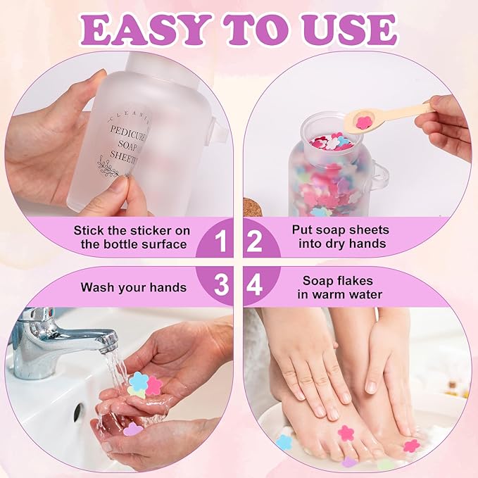 DOSTATNI Pedicure Soap Flowers Pedicure Foot Spa Tablets 10 Oz Plastic Bath - Image 4