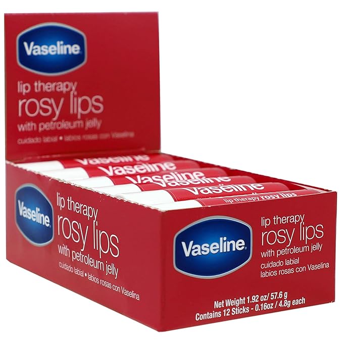Vaseline Lip Rosy, Fast-Acting Nourishment, or Damaged Lips, Lip Balm, 12 Sticks - Image 3