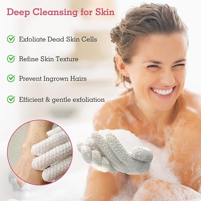 Evridwear Exfoliating Glove Shower Gloves Exfoliate Dead Skin - Image 3