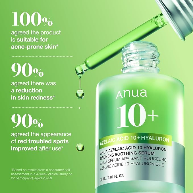 Anua Azelaic Acid 10 Hyaluron Redness Soothing Serum, Facial Serum - Image 7
